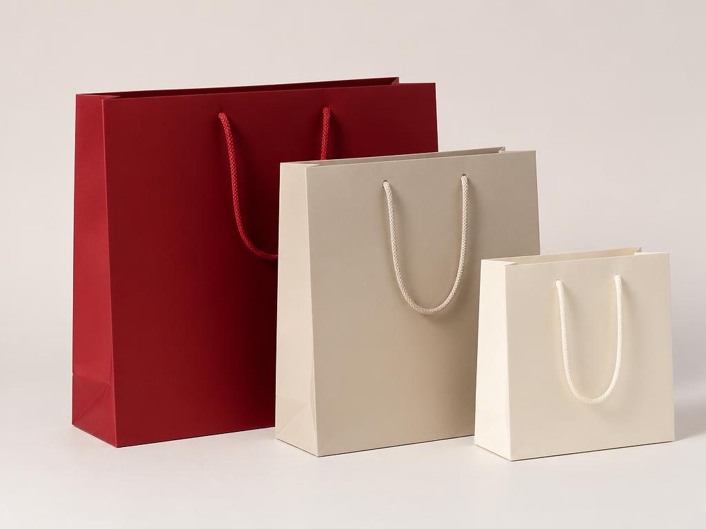 Premium custom-printed corporate paper bags in three sizes